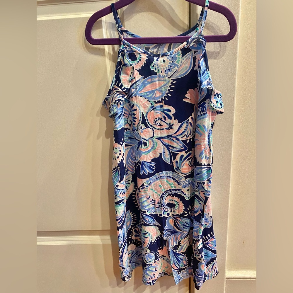 Lilly Pulitzer Floral Ruffles Cotton Little Girls Dress size Medium